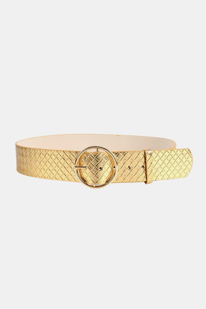 Chic pu leather circle buckle belt 