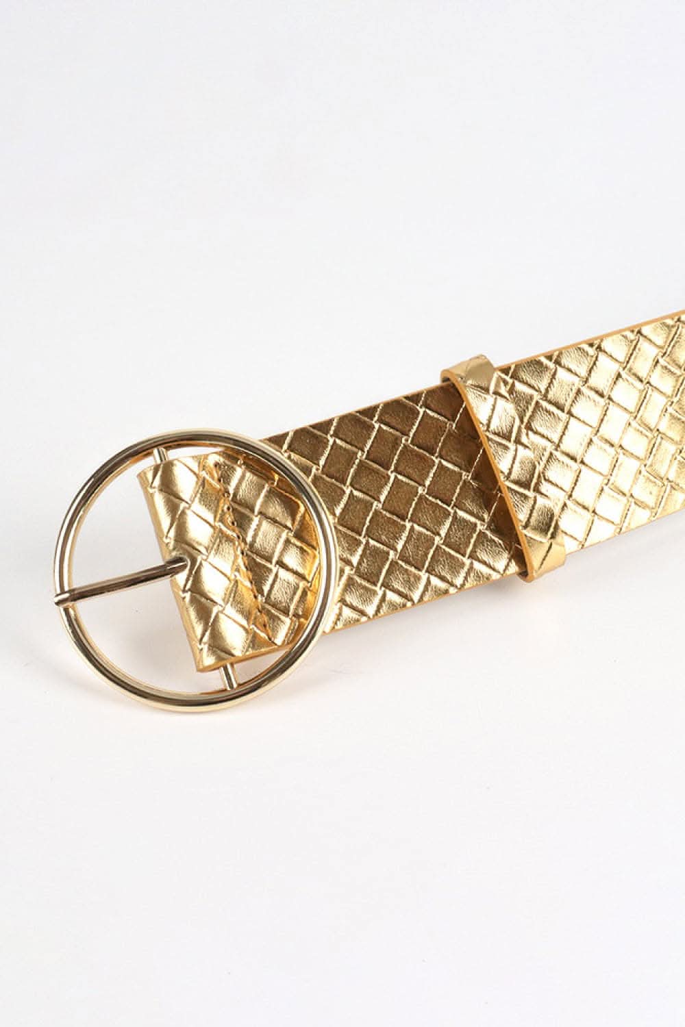 Chic pu leather circle buckle belt 