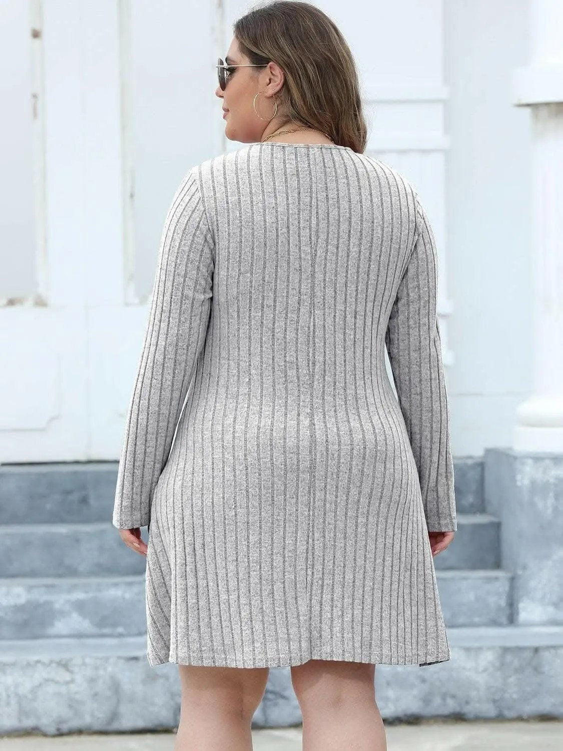 Chic ribbed dress for curvy women - Love Salve 