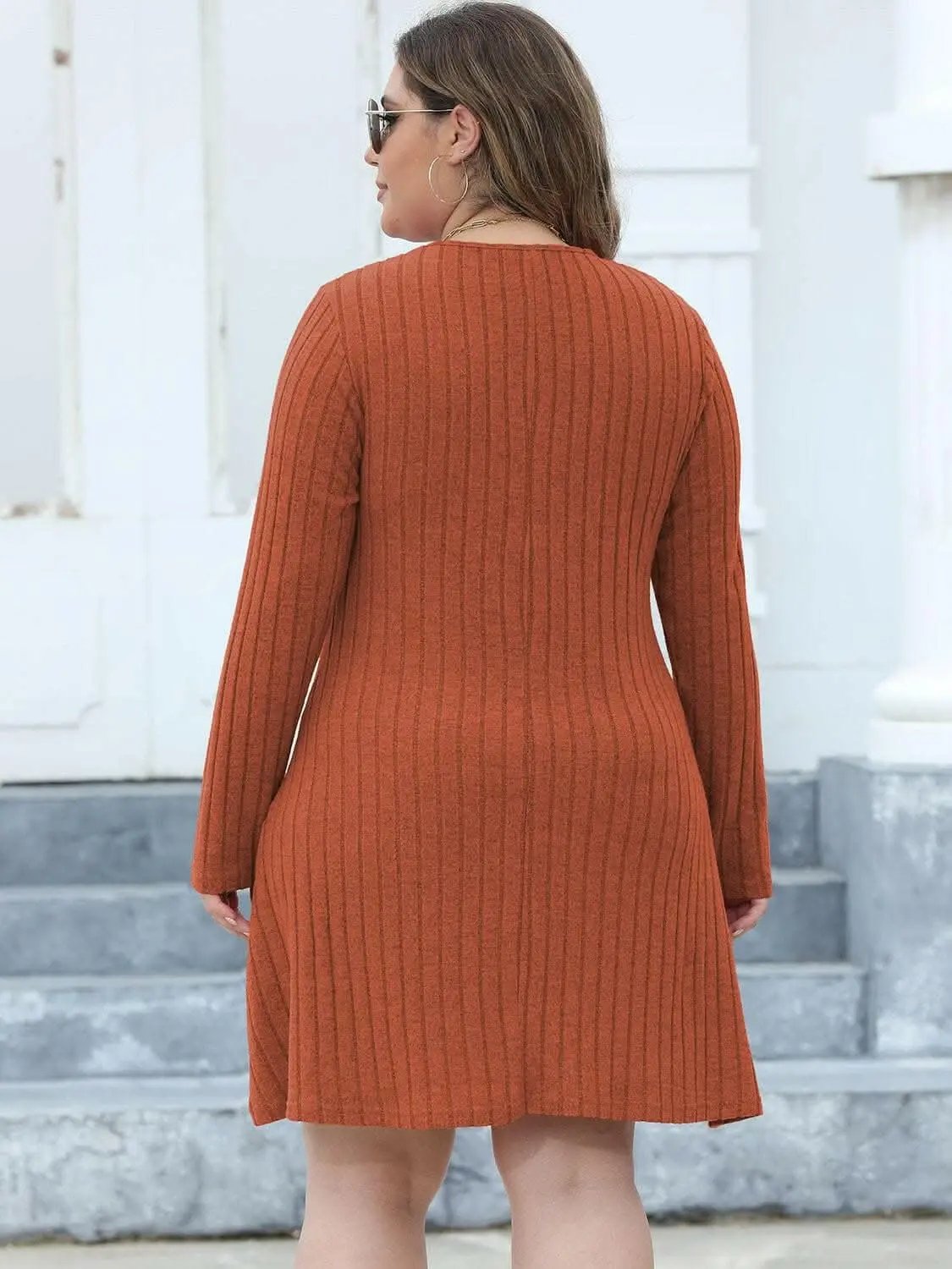 Chic ribbed dress for curvy women - Love Salve 
