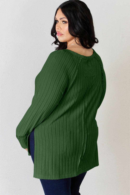 Chic ribbed round neck tee - Love Salve 