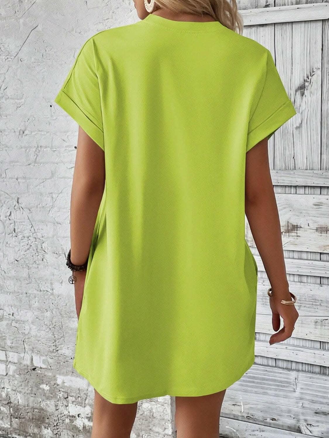 Chic round neck mini dress - Love Salve 