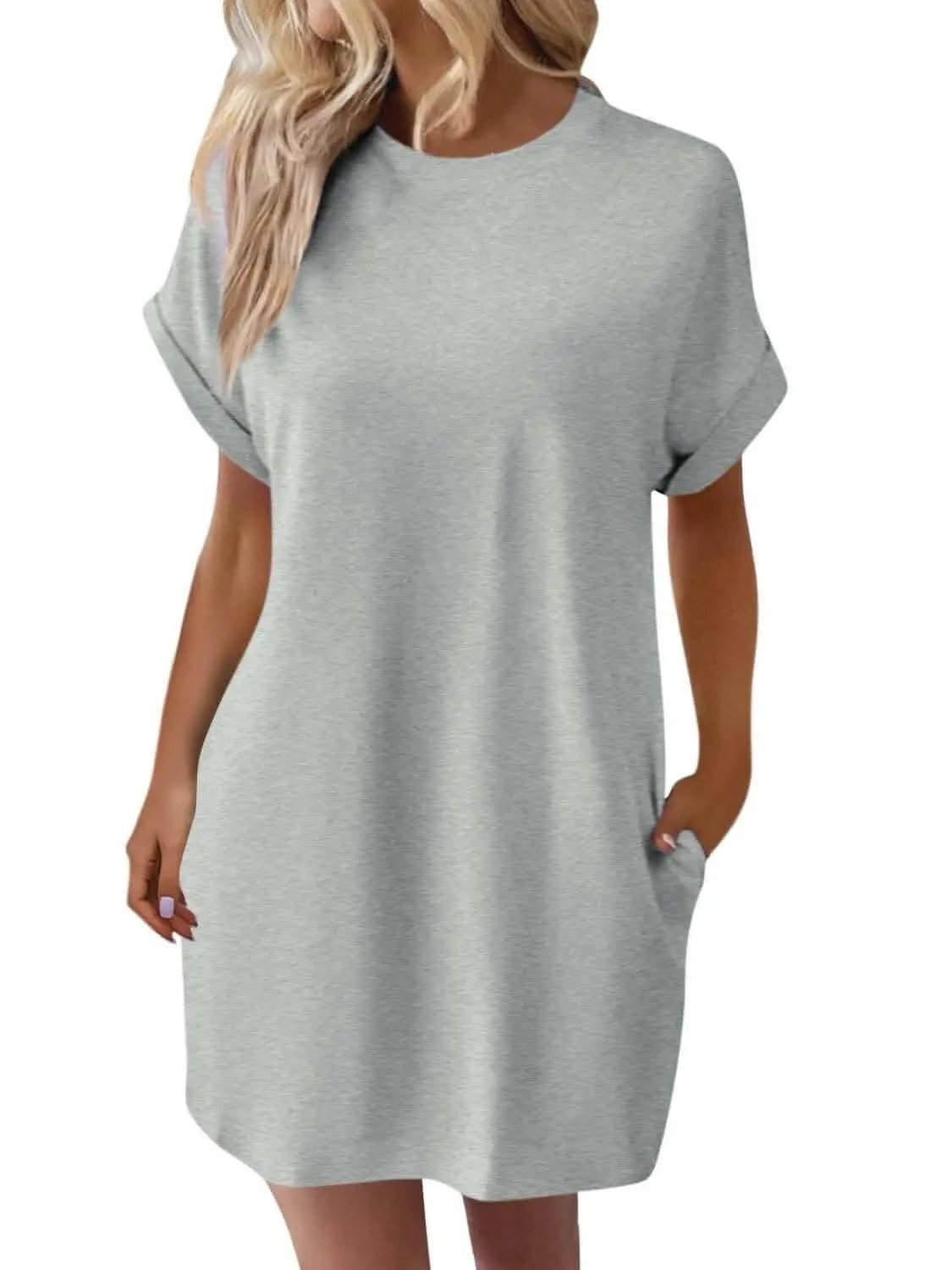 Chic round neck mini dress - Love Salve 