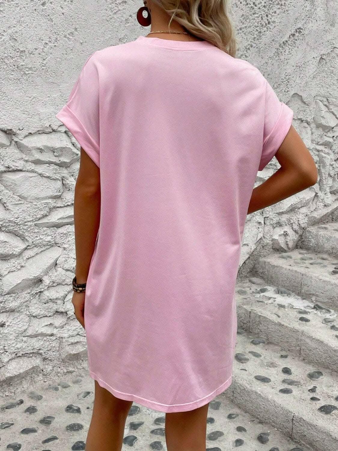 Chic round neck mini dress - Love Salve 