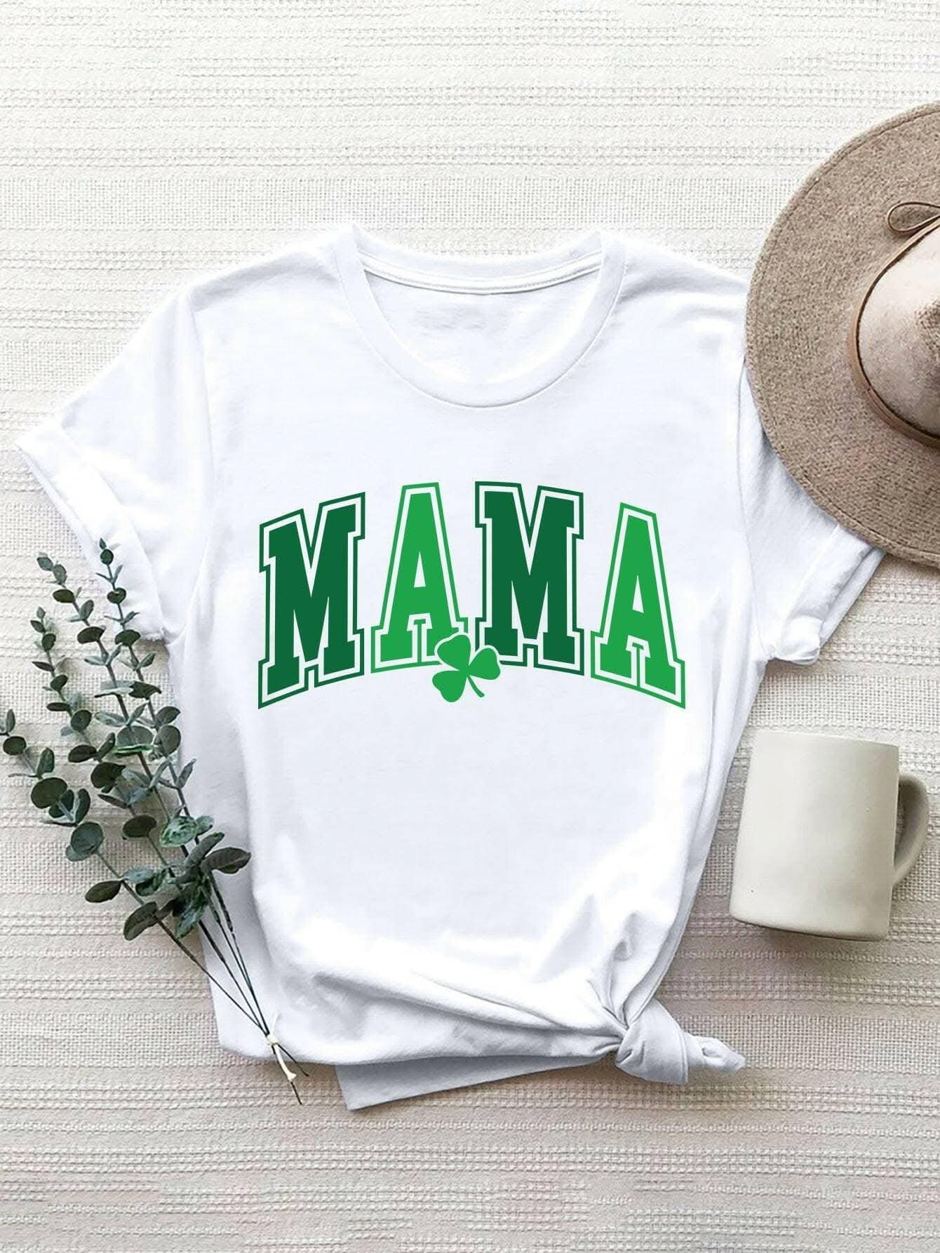 Chic round neck tee for moms 
