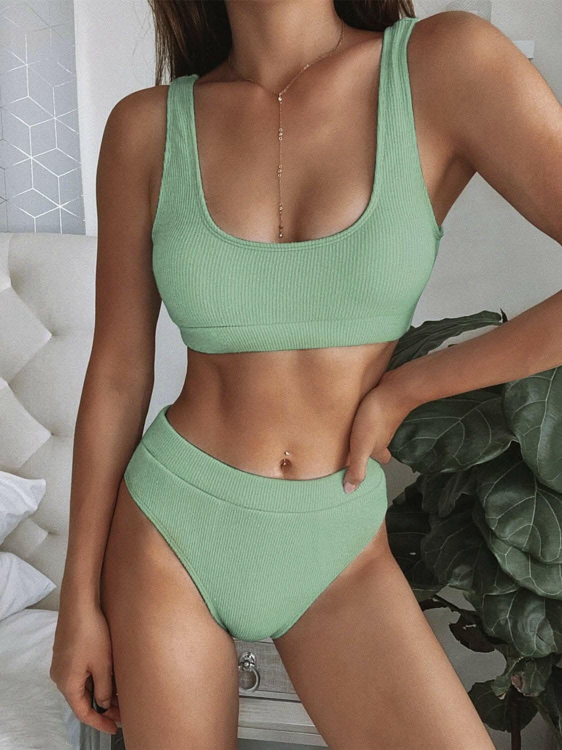 Chic scoop neck bikini set - Love Salve 