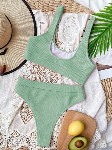 Chic scoop neck bikini set - Love Salve 