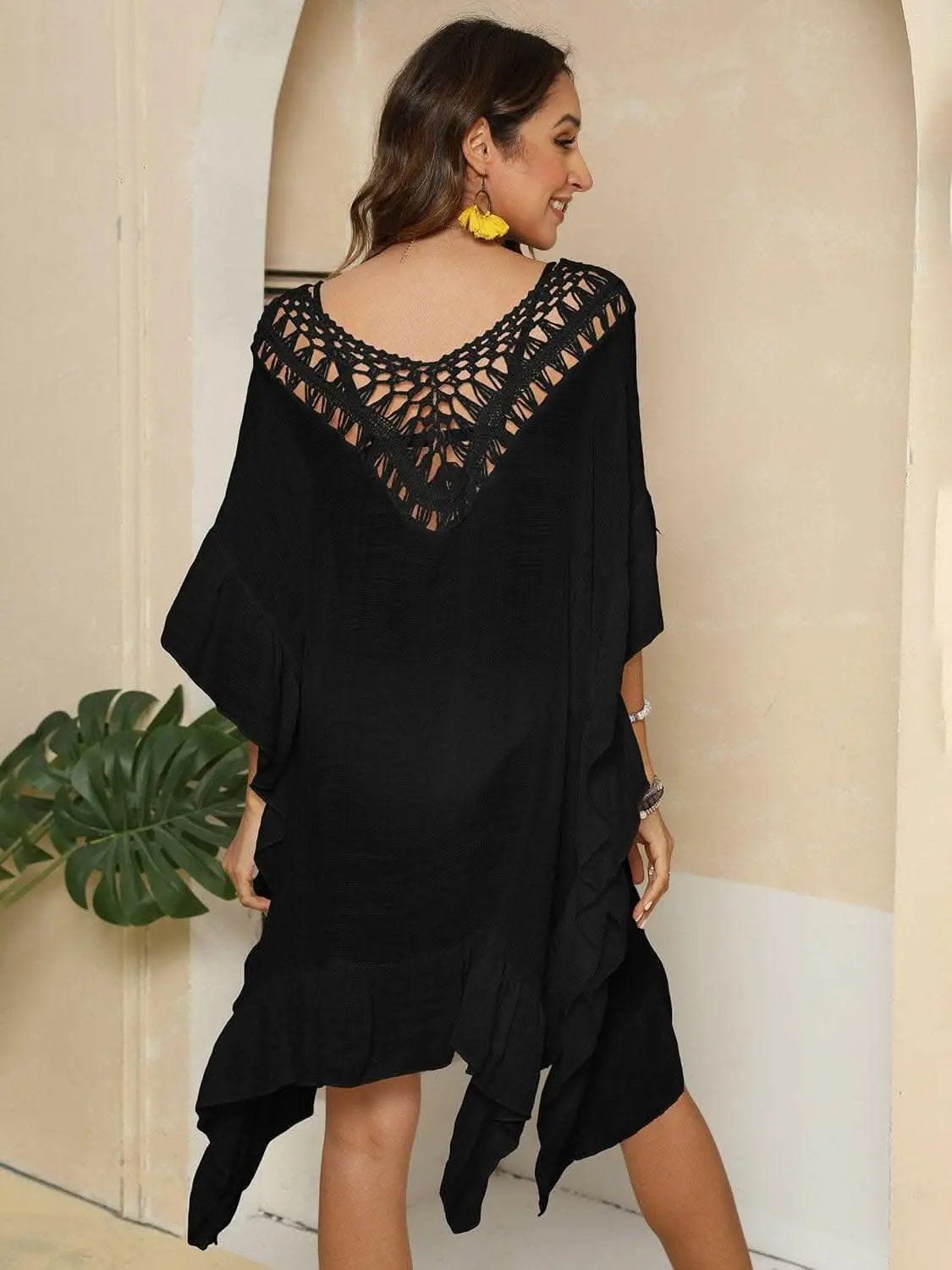 Chic sheer ruffled beach cover-up - Love Salve 