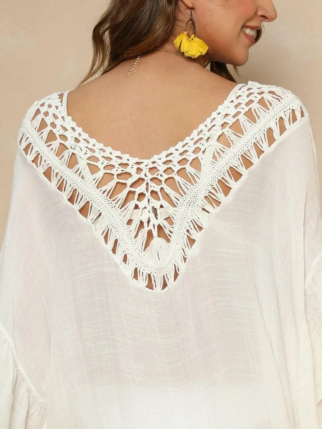 Chic sheer ruffled beach cover-up - Love Salve 