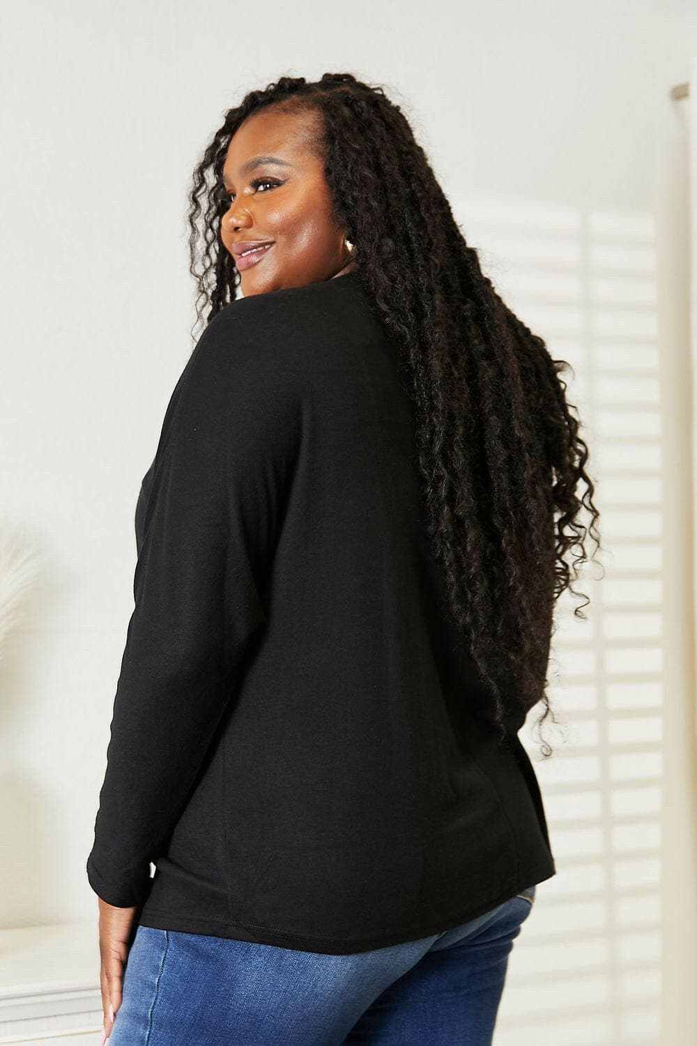 Chic sheer sleeve top for women 