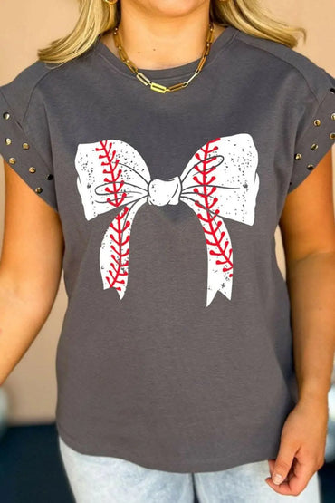 Chic sheer studded bow top - Love Salve 