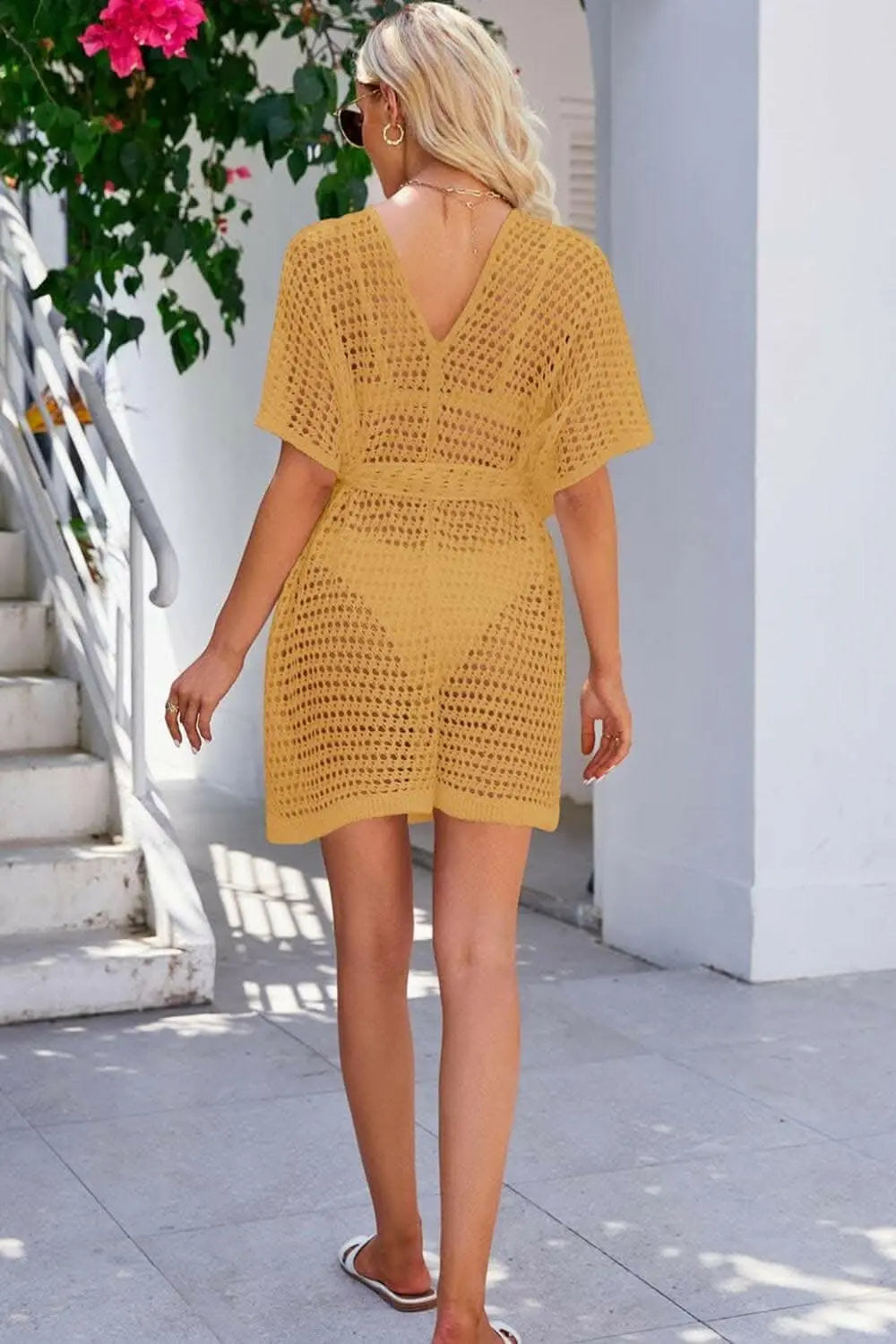 Chic sheer tie front cover-up - Love Salve 