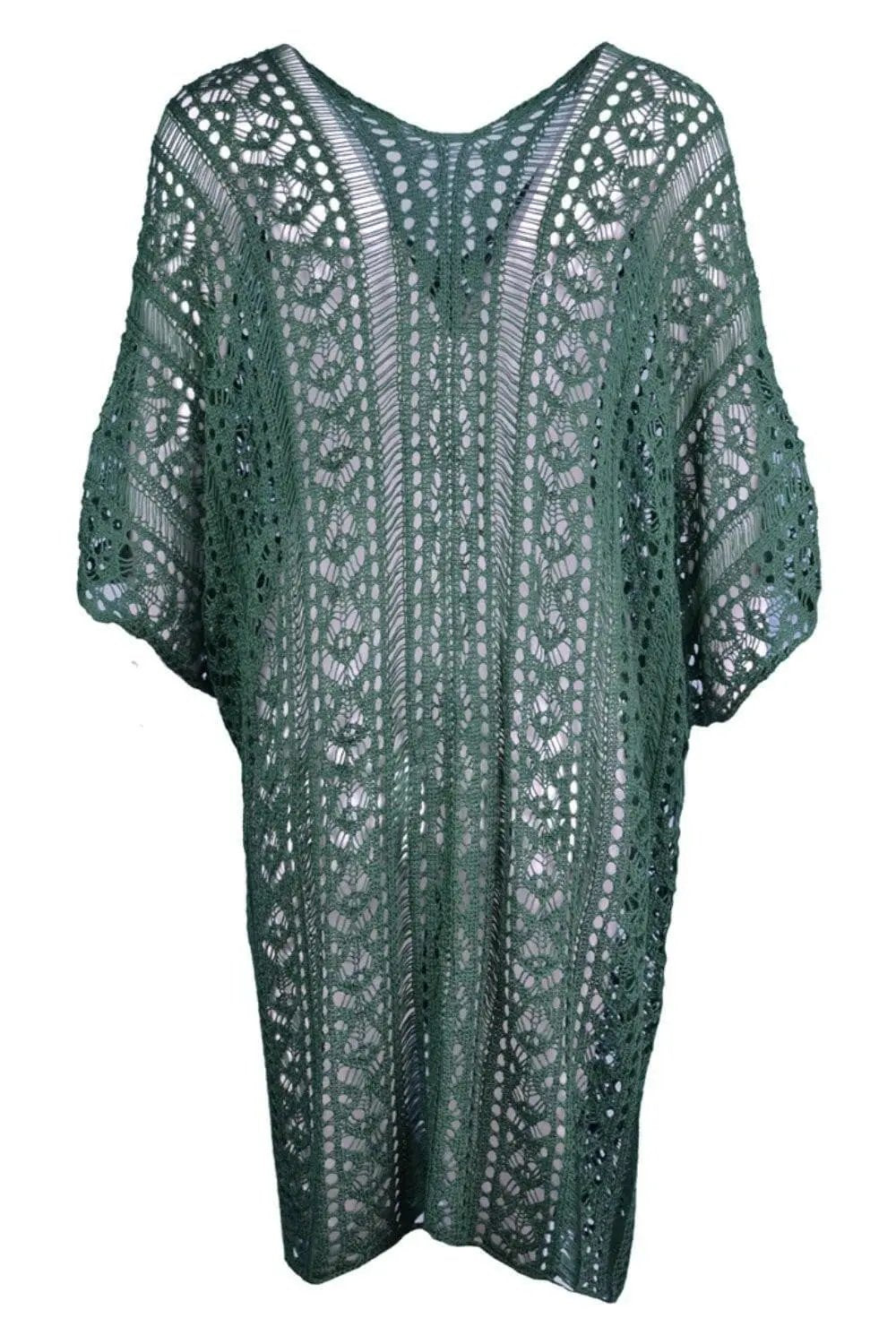 Chic sheer v-neck cover-up with tassels - Love Salve 