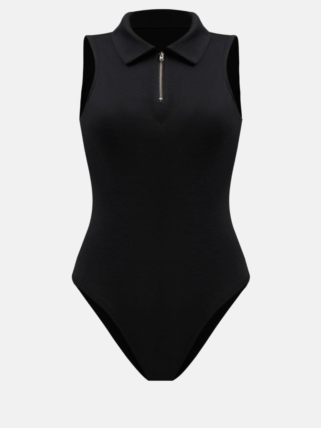 Chic sleeveless bodysuit with zip 