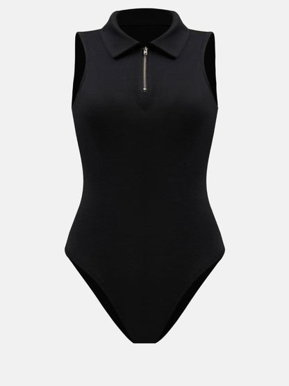 Chic sleeveless bodysuit with zip 