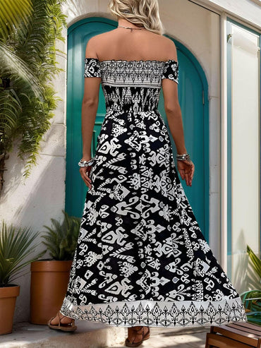 Chic slit off-shoulder dress - Love Salve 