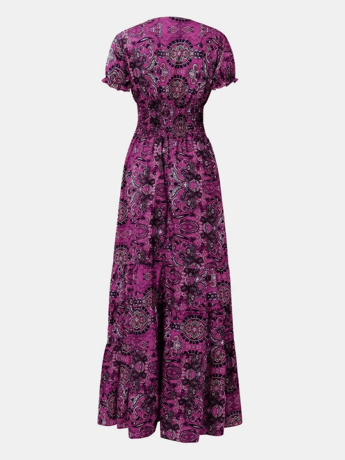 Chic smocked v-neck dress - Love Salve 