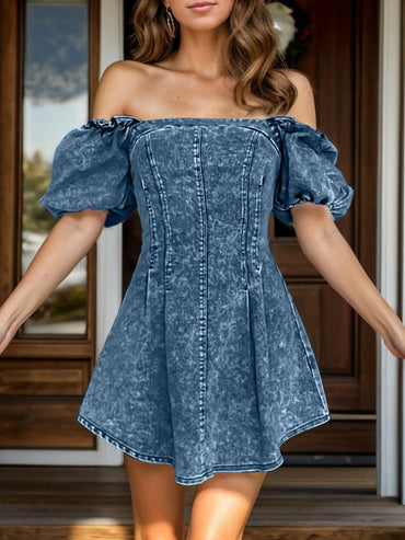 Chic square neck mini dress - Love Salve 