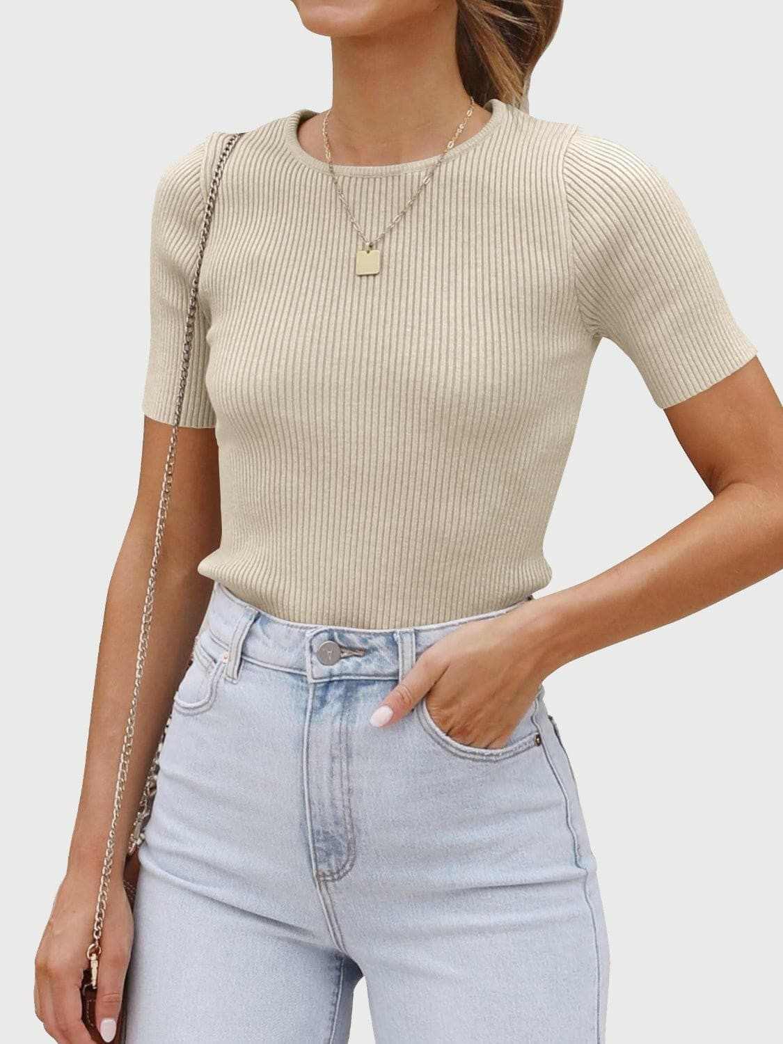 Chic stretchy short sleeve top - Love Salve 
