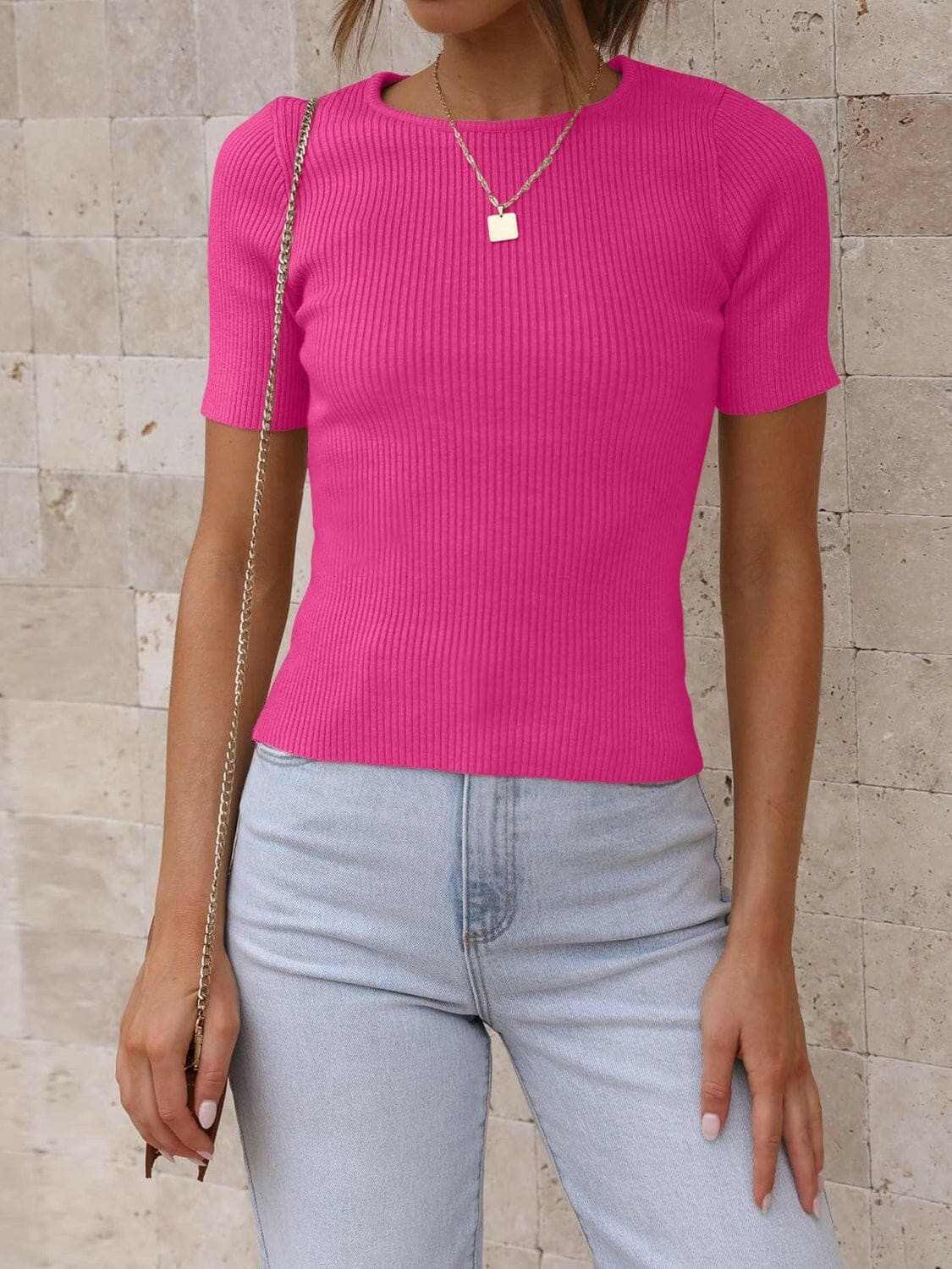 Chic stretchy short sleeve top - Love Salve 