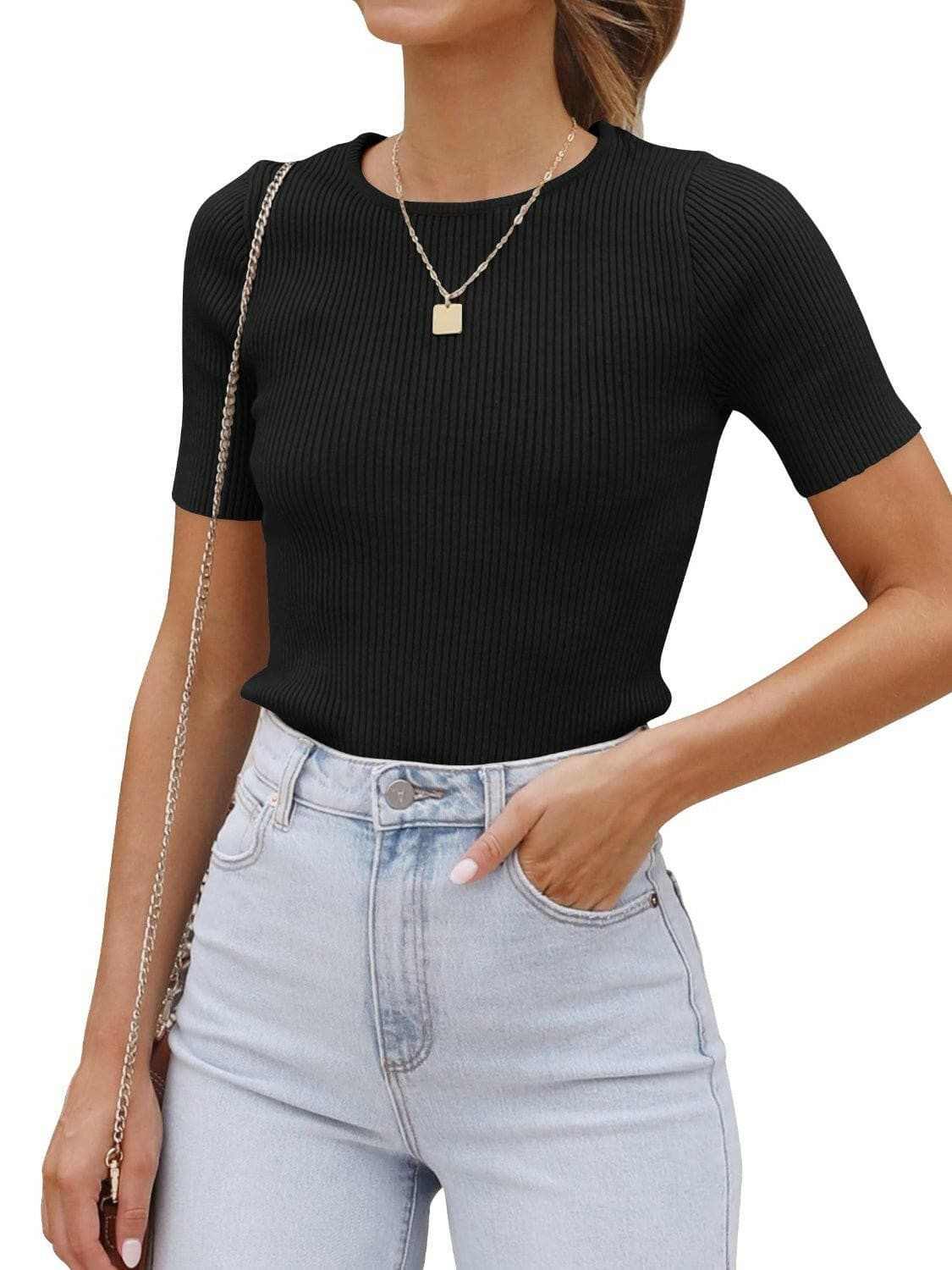 Chic stretchy short sleeve top - Love Salve 