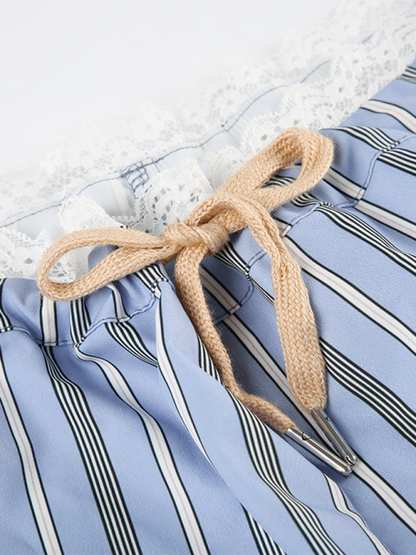 Chic striped casual trousers for girls 