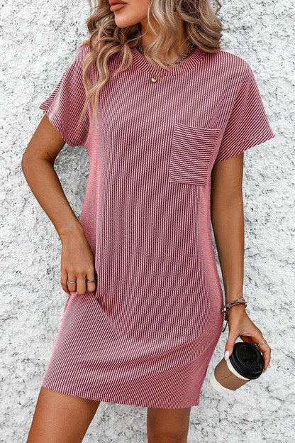 Chic striped mini dress with pockets 