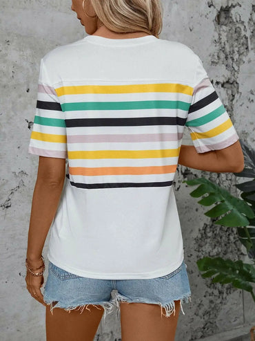 Chic striped tee - stretchy comfort - Love Salve 