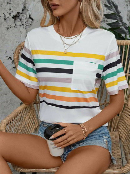 Chic striped tee - stretchy comfort - Love Salve 
