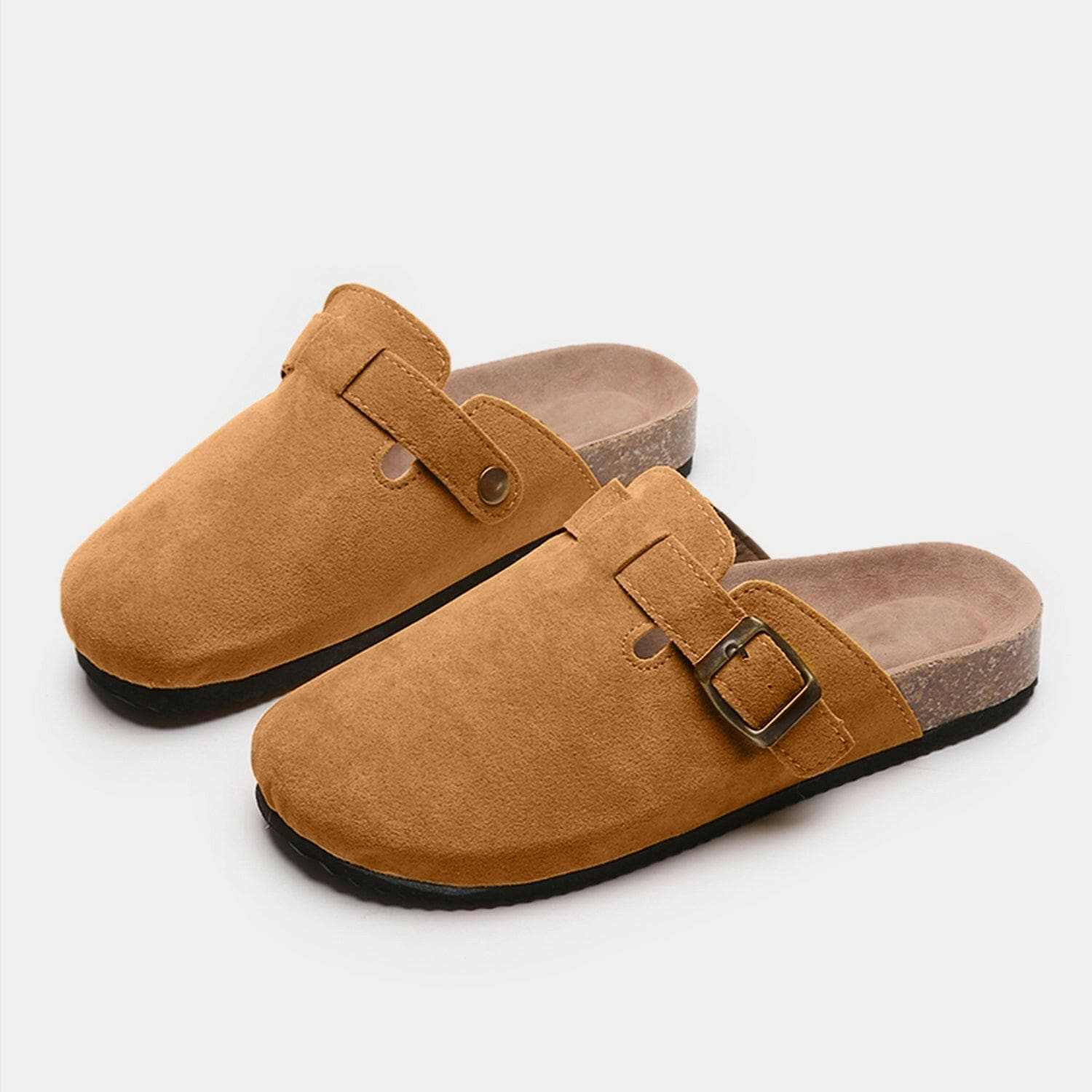 Chic suede closed-toe buckle sandals - Love Salve 