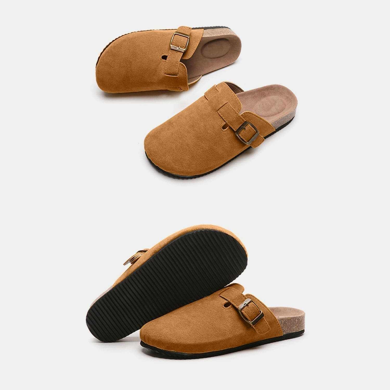 Chic suede closed-toe buckle sandals - Love Salve 