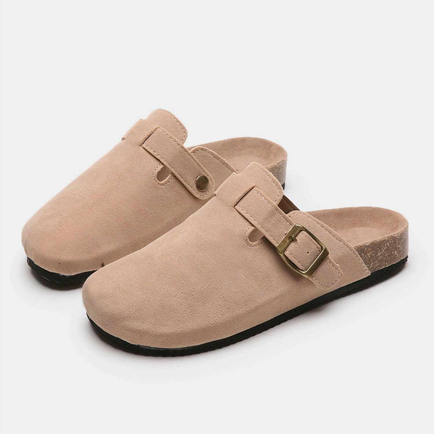Chic suede closed-toe buckle sandals - Love Salve 