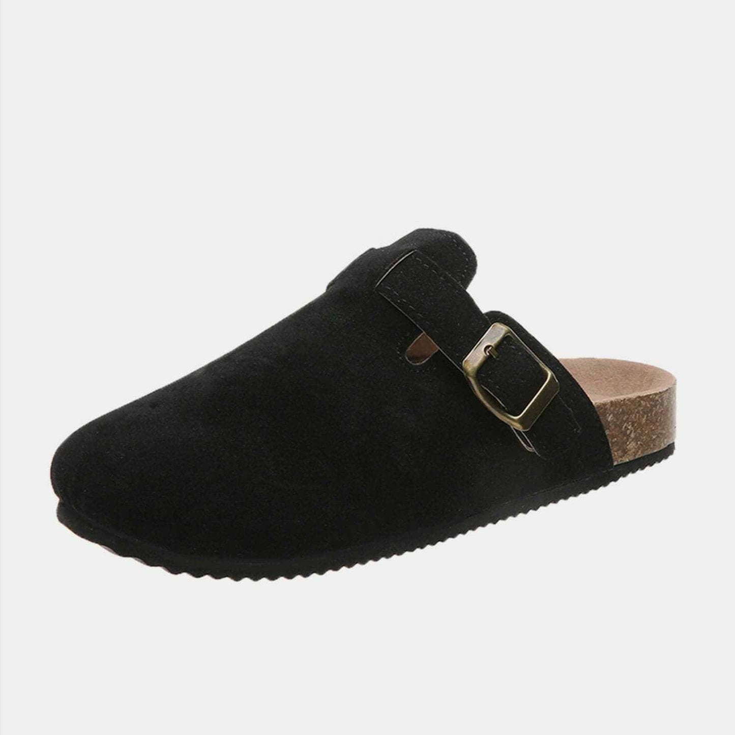 Chic suede closed-toe buckle sandals - Love Salve 