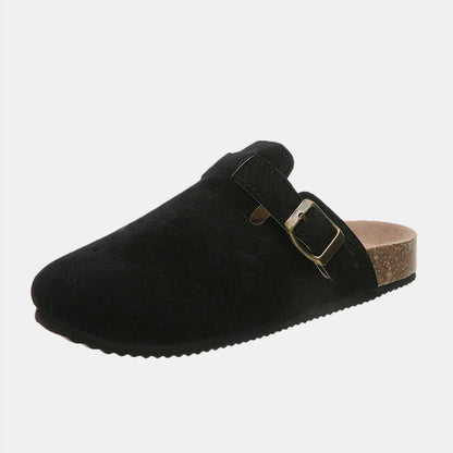 Chic suede closed-toe buckle sandals - Love Salve 