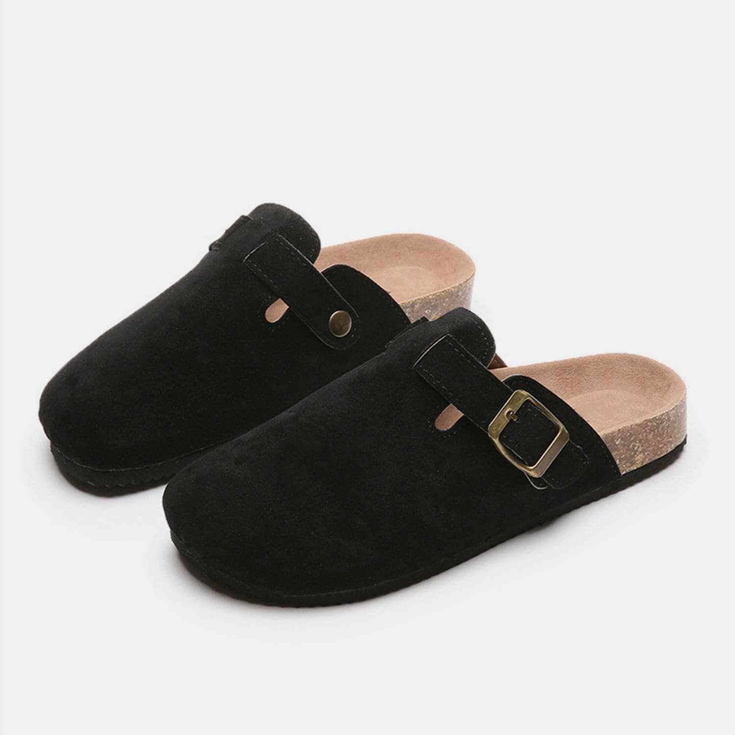 Chic suede closed-toe buckle sandals - Love Salve 