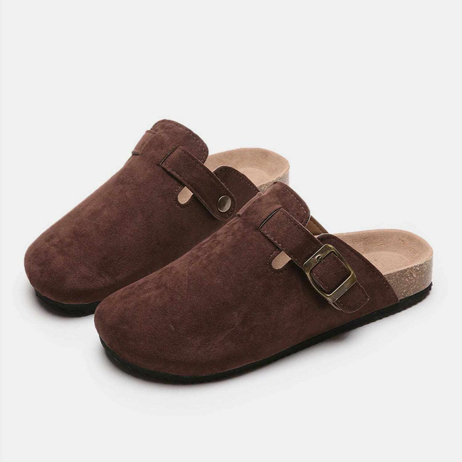 Chic suede closed-toe buckle sandals - Love Salve 