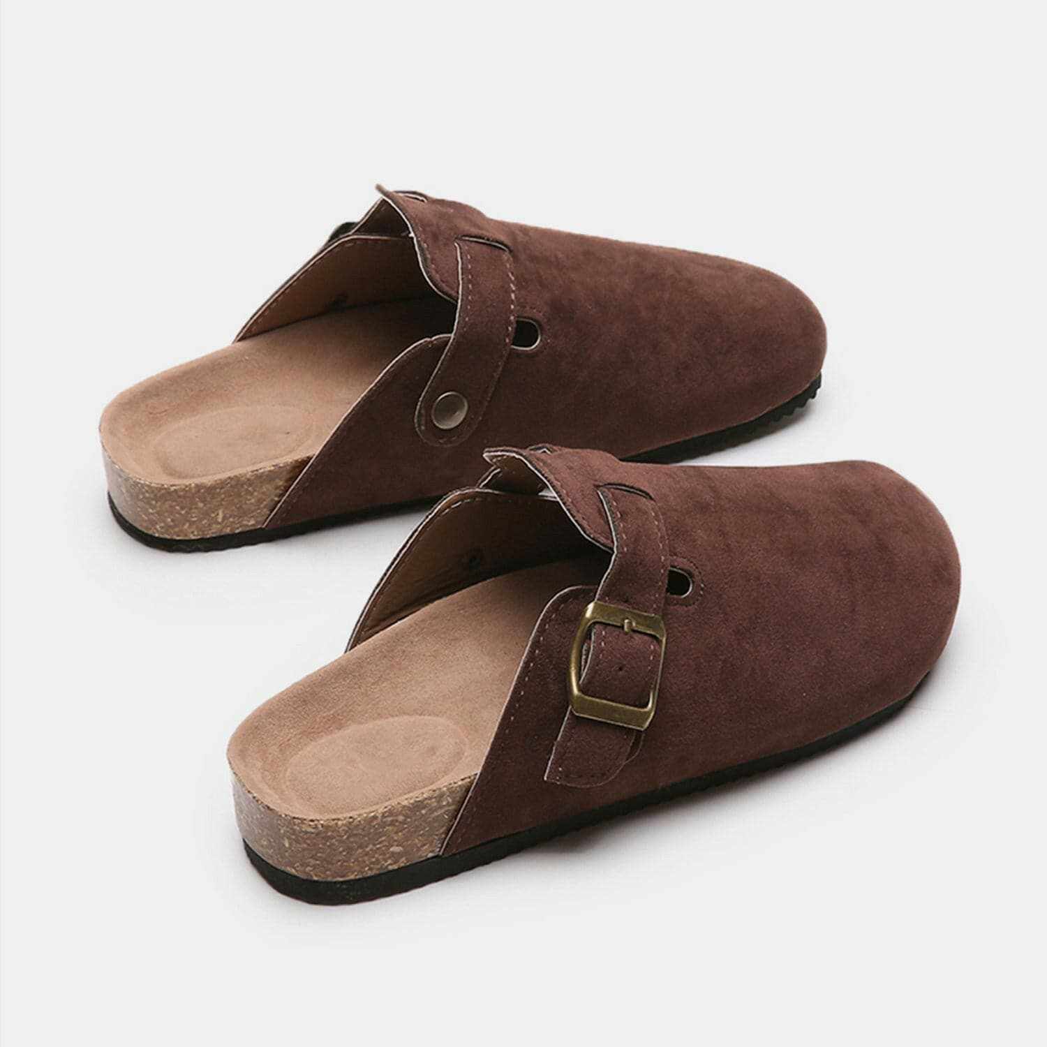 Chic suede closed-toe buckle sandals - Love Salve 