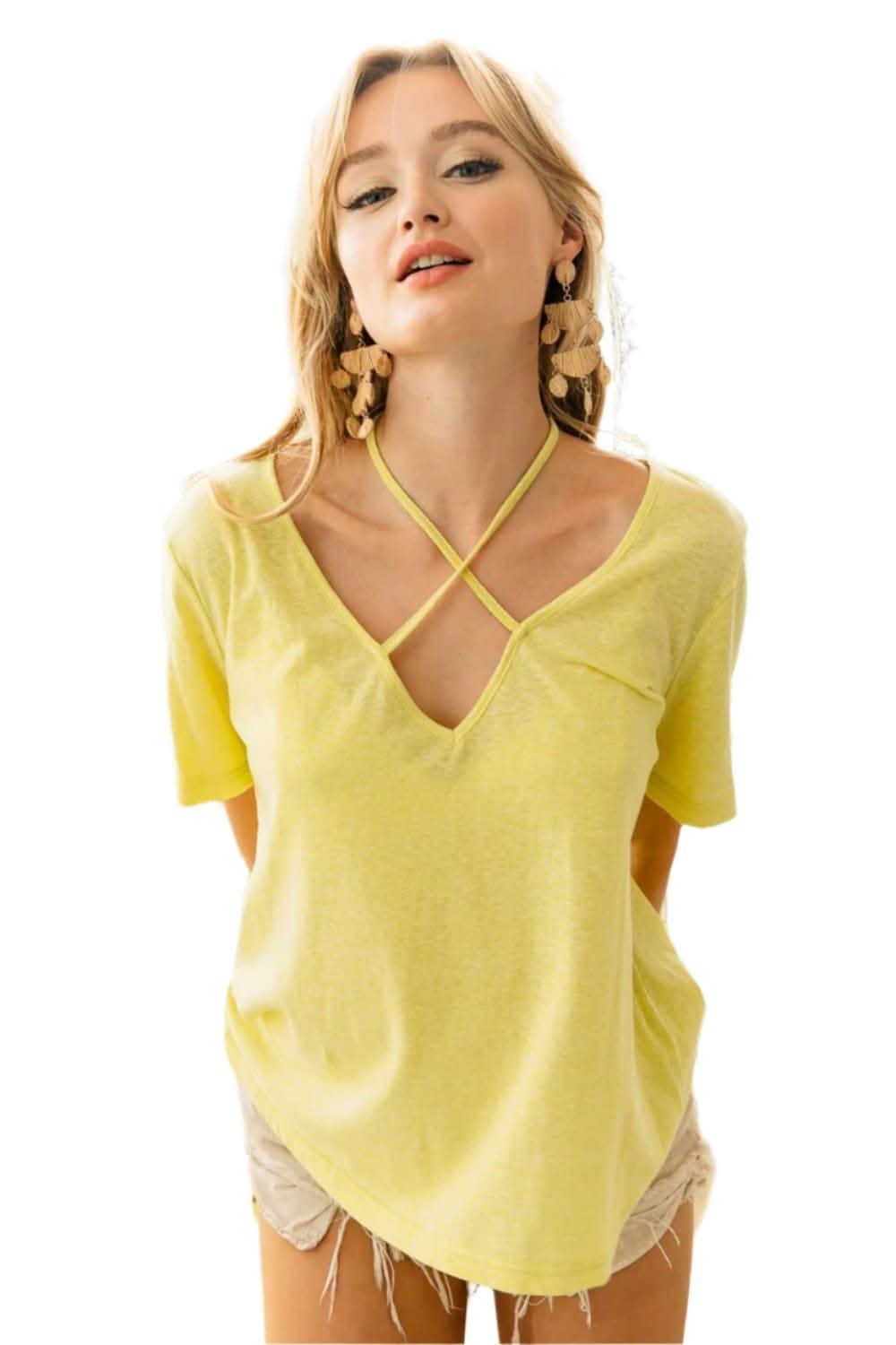 Chic tied detail short sleeve tee - Love Salve 