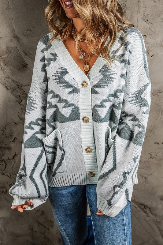 Chic v-neck cardigan with pockets - Love Salve 
