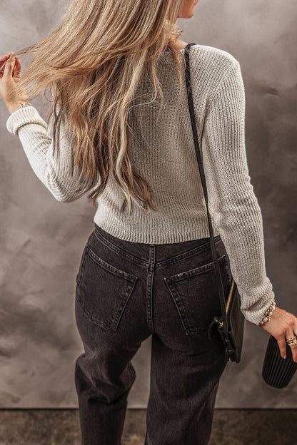Chic v-neck cropped cardigan - Love Salve 