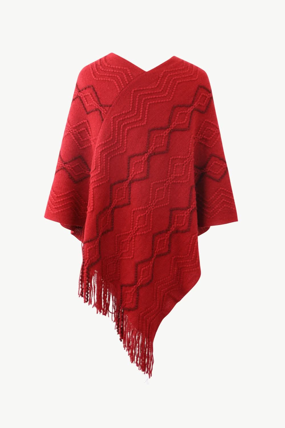 Chic v-neck poncho with pearls 