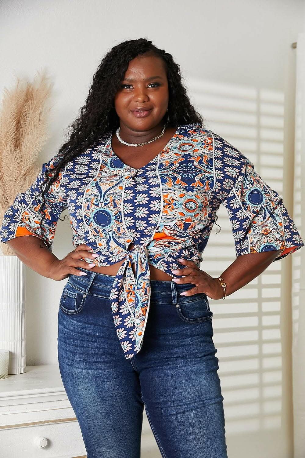 Chic vibe tie-front blouse - Love Salve 