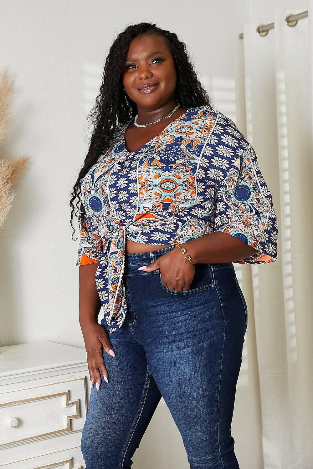 Chic vibe tie-front blouse - Love Salve 