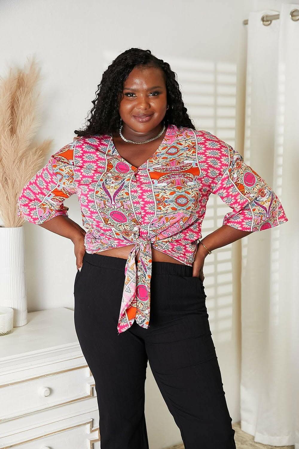 Chic vibe tie-front blouse - Love Salve 