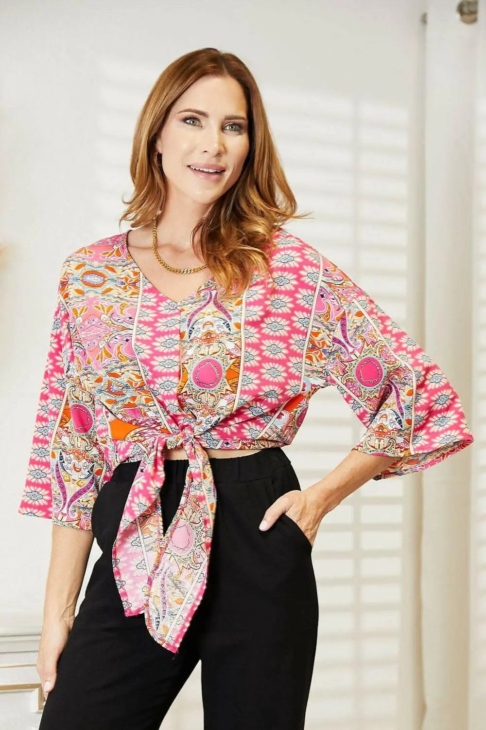 Chic vibe tie-front blouse - Love Salve 