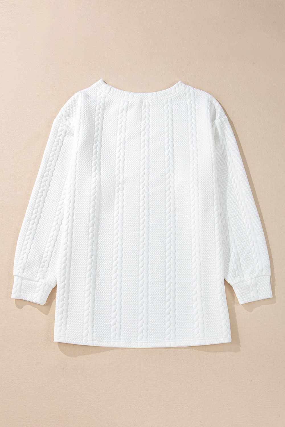 Chic white cable knit plus size top - Love Salve 