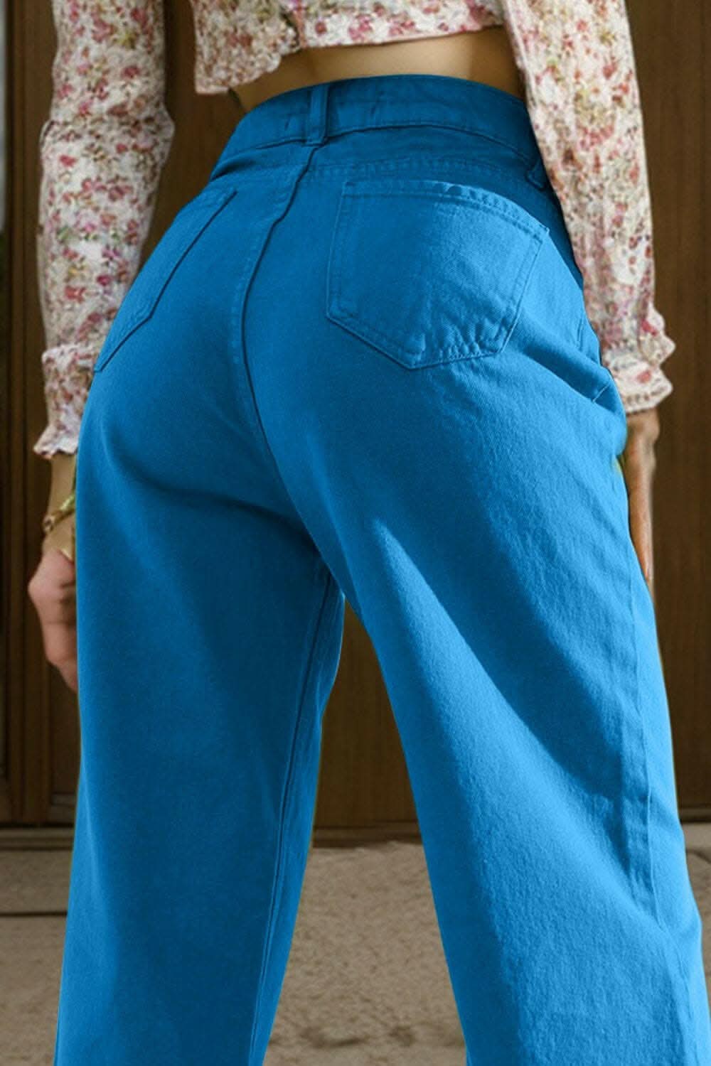 Chic wide leg jeans with pockets - Love Salve 