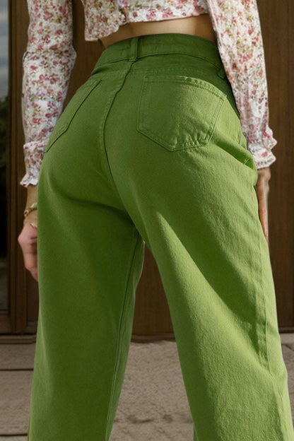 Chic wide leg jeans with pockets - Love Salve 