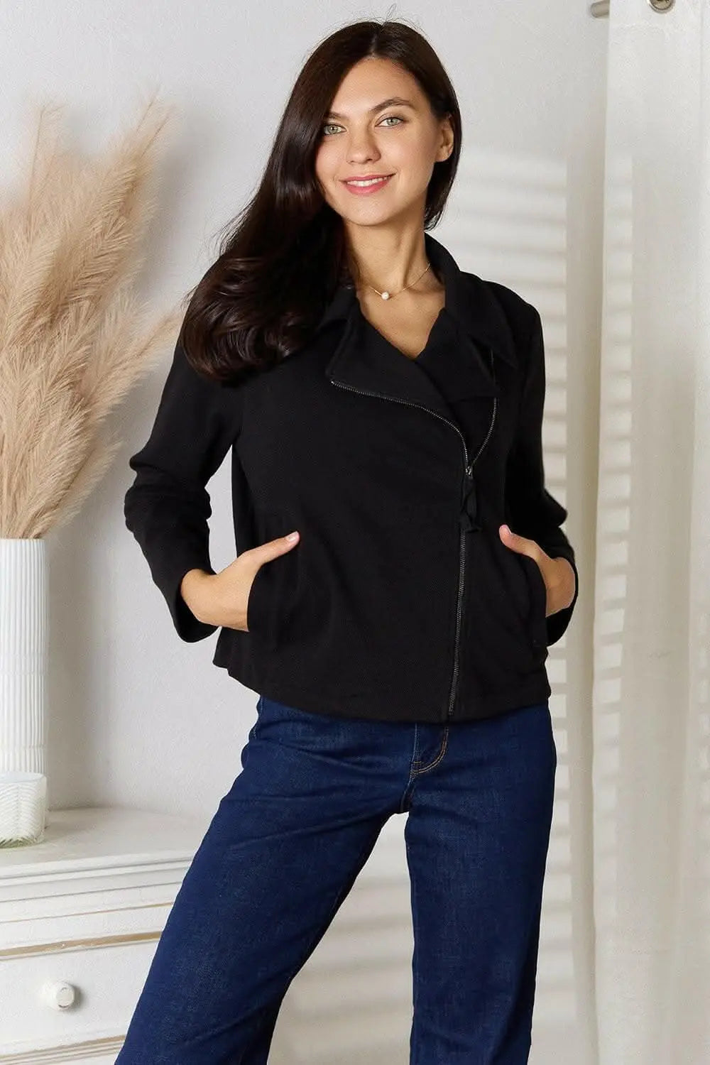 Chic zip-up jacket with pockets - Love Salve 