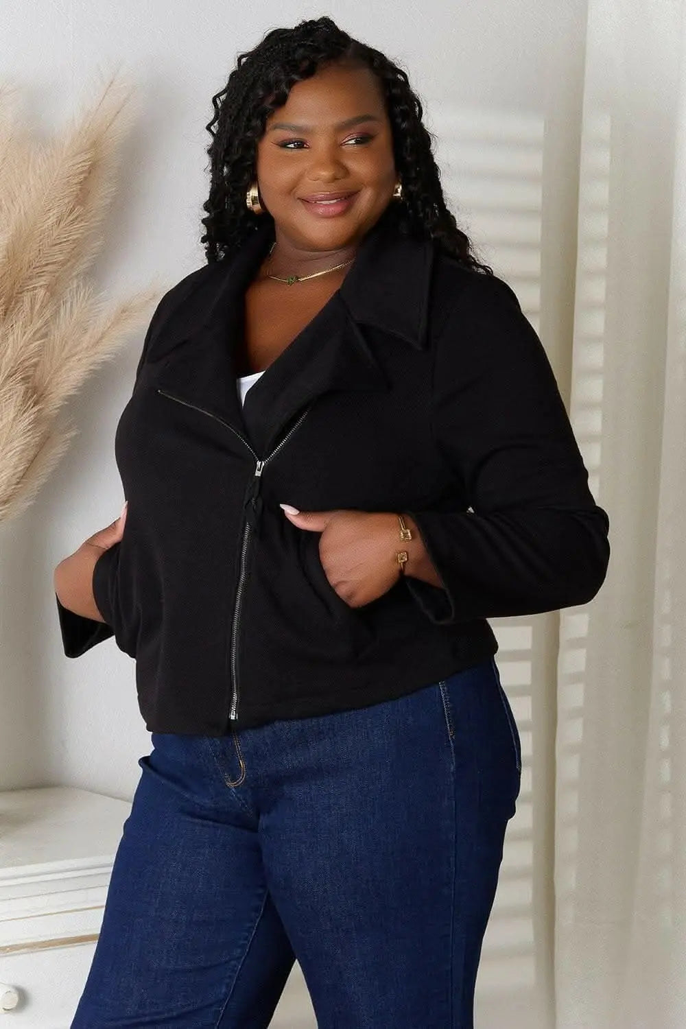 Chic zip-up jacket with pockets - Love Salve 